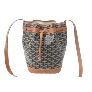 Goyard bag shoulder Flot brown leather bucket black